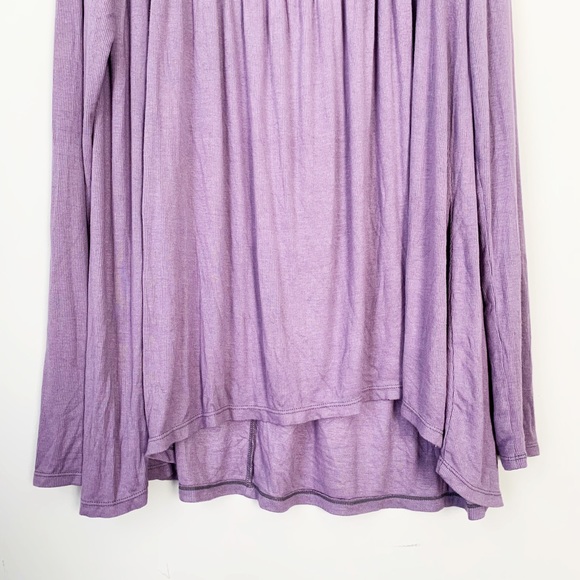 Free People Love Valley Long Sleeve Top Purple Tee - Picture 8 of 16